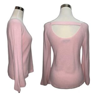 LOFT Petal Pink Trumpet Sleeve Sweater
